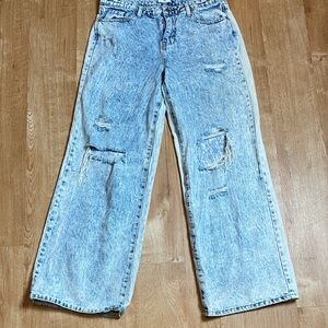 BP Light Blue Distressed Flare Jeans